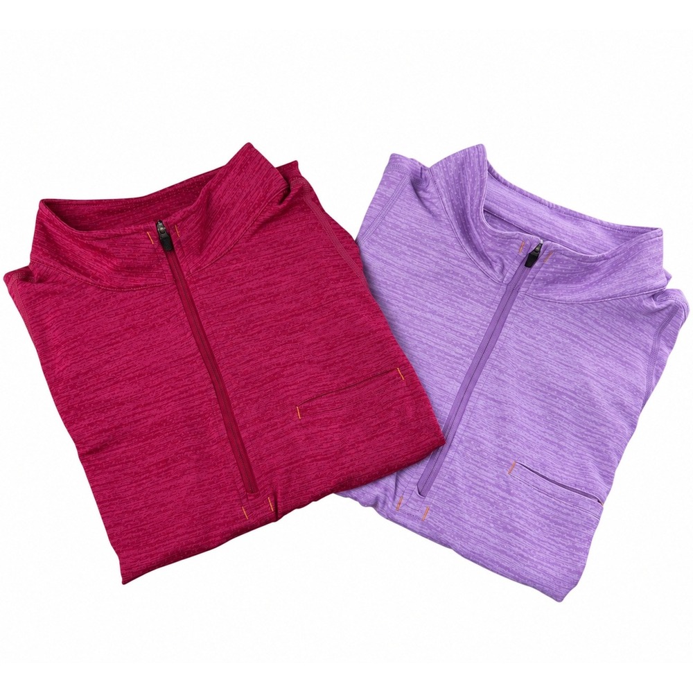 (LOT OF 2) Ariat Performance Quarter Zip Pullover Tops Womens XL Magenta Purple
